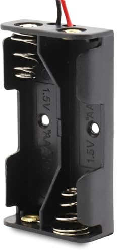 TECHZOCO Portabottiglie LR3 AAA, supporto batteria LR3 AAA, scatola per batteria LR3 AAA, cavo da 200 mm, tensione totale: 3 V (1,5 V per batteria), lunghezza 5,1 cm, adatto per 2 batterie LR3 AA