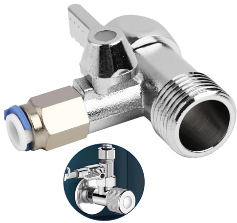 Wasseranschluss Adapter T-Stück, Absperrhahn in T-Form, Schnelladapter, 1/2 x 1/2 x 1/4 Zoll, Wasseranschluss, Absperrventil, Wasserschlauchadapter für Kühlschrank, Wasserfilter