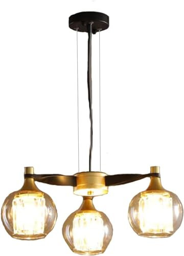 Lustres en cristal éclairage d'île de ferme contemporain 8 lumières avec abat-jour en verre suspension(Cognac Lampshade,55 * 18cm)
