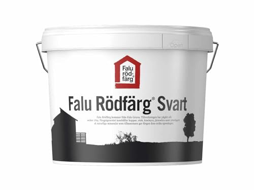 PrintGreen! Falun Rödfärg SCHWARZ - die orig. Falu Fassadenfarbe/Schlammfarbe - 5 Liter