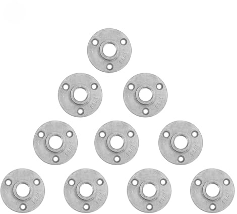 Telituny Base de Brida 1/2 (DN15), Brida para Tuberías 65mm Diámetro, Hierro Fundido/Aleación de Aluminio, Diseño de 3 Agujeros para Conexiones de Fontanería, (Aleación de aluminio)