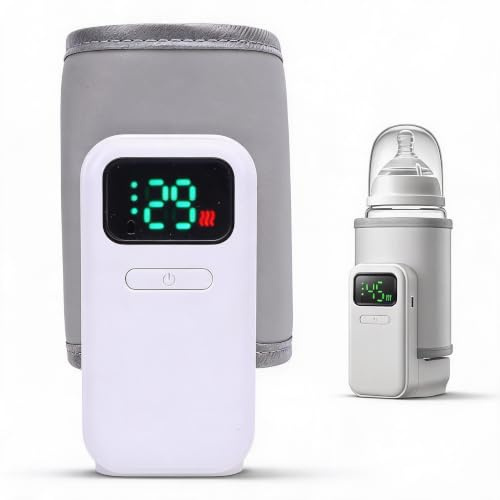GOWENIC Portatore di Bottiglie per Bambini, Manica Ricaricabile per il Latte con Riscaldamento Rapido da 18 W e Temperatura Personalizzabile, per Viaggi All'aperto e Poppate Notturne