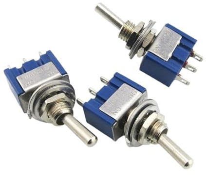 Lot de 100 interrupteurs à bascule miniatures MTS-102 SPDT 6 A 125 V CA/3 A 250 V CA, interrupteur à levier 3 broches ON/ON