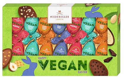 Niederegger | Ostereier-Mix VEGAN | 1x 175g | Sorten Marzipan, Double Choc, Mandel-Brownie-Choc & Nougat-Knusperwaffel | vegane Ostereier | Ostergeschenk Vegan