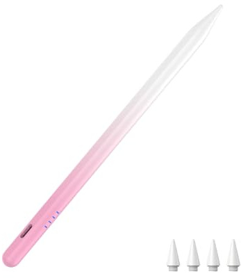 CMARS Stift, Stift für iPad Apple(2018-2026), Schnellladung, Palm Rejection | Neigungssensitivität, Kompatibel mit iPad 6/7/8/9/10/A16,Mini 5/6,Air 3/4/5/M2/M3/M4,Pro 1/2/3/4/5/6/M4/M5-Farbverlauf Rosa