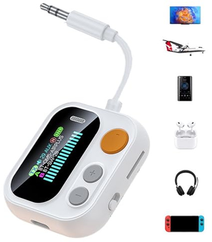 Trasmettitore Ricevitore Senza Fili Per Auto | Trasmettitore Senza Fili Per Altoparlanti,Ricevitore Audio Con Display A Colori Per Auto Computer Altoparlanti Tablet TV Smartphone Impianti Stereo