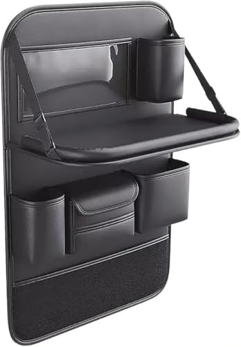 Car Seat Organiser 1 Pack for Toyota Tundra Sequoia 2007-2020, Car Organiser Back Seat for Kids with Foldable Table Tray iPad Touch Screen Storage