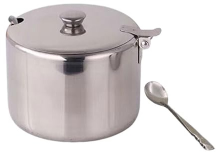 Zambuph Recipiente de chile de azúcar acero inoxidable con tapa, lata almacenamiento condimentos pimienta, organizador Camping, caja condimentos cocina