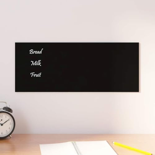 Magnetwand Glas Whiteboard Magnetisch – Rahmenloses Design aus Gehärtetem Sicherheitsglas, Trocken Abwischbar & Robust, In Schwarz, Ideal für Büro, Schule & Zuhause 100x60cm