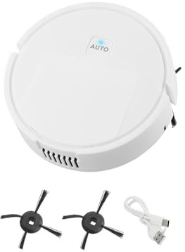 Homeponnew Robot de barrido inteligente 3 en 1 aspiradora con trapeador para el hogar, dormitorio y suelos duros, color blanco