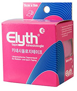 Elyth Kinesiologie Tape, Baumwolle, Hypoallergen, 5 cm x 5 m, Rot/Pink