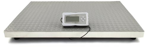 T-Mech Schwerlastwaage Bodenwaage Veterinärwaage Tierwaage Plattformwaage Paketwaage Postwaage 8,2cm H x 90cm L x 60cm B Hochbelastbare Waage Hochleistungswaage LCD Anzeige Digital 300kg