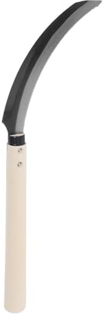 BETOOKY Zigrinata da Raccolta e Diserbo, Falcetto da Esterno, Acciaio al Carbonio, Manico in Legno, Forma a Mezzaluna, per Vegetazione e Colture, Agricoltura e Piccoli Spazi Verdi