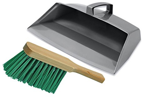 Brushmann Enclosed Dustpan and Brush Set (Stiff Bristles)