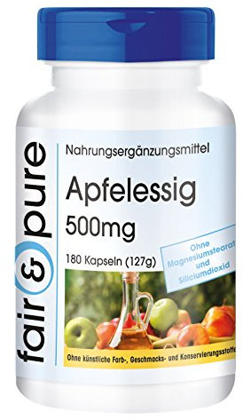 Fair & Pure® - Capsule di Aceto di Mele 2000 mg per dose giornaliera - Vegan - Alta purezza - 180 Capsule