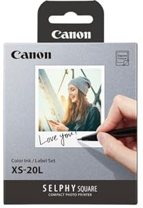 Color Ink and Label Set for Canon SELPHY SQUARE QX10 XS-20L