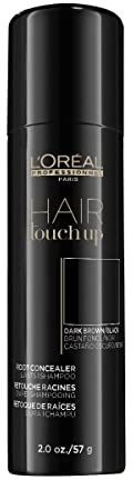 L'Oréal Professionnel Paris Hair Touch Up - Root Concealer Spray - Blends and Covers Grey Hair, Does Not Transfer or Smear, 2.0 Oz Dark Brown/Black