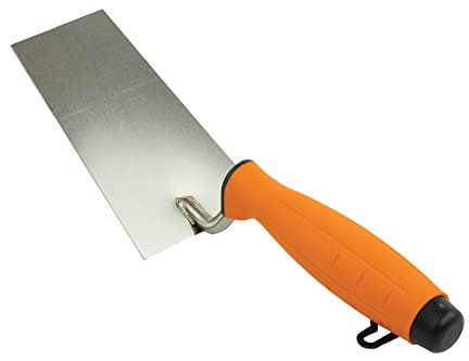 Toolty Stainless Steel Bucket Trowel - 130mm - Rubber Handle - for Scooping and Scraping: Mortar, Cement, Plaster - Masonry, Brickwork DIY - TLTY-1199T