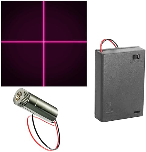 CTRICALVER 1 stycken 405 nm 3–5 V lila laser kors modul diod w/förare plastobjektiv 1 st AA batterihållare