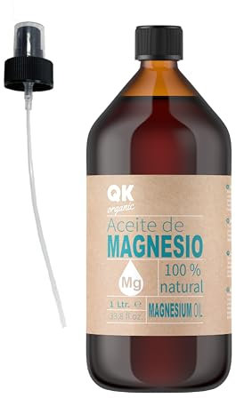 Spray d'huile de magnésium 100% pure (1Ltr.) Certificat BIO - Idéal pour les sportifs, les articulations, la relaxation musculaire, les massages