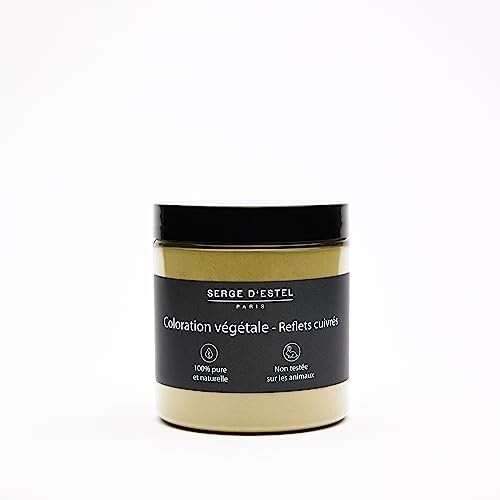 SERGE D'ESTEL PARIS Henné Naturel 100g Coloration Végétale Reflets Cuivrés 100% Naturelle Apporte Brillance et de Magnifiques Reflets Cuivrés