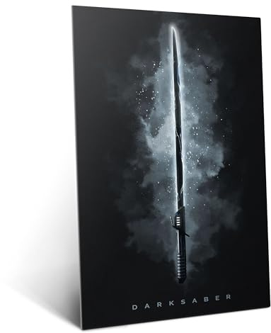 Displate Offiziell Star Wars MetallPoster Magnetische Befestigung Inklusive Lizenziert Bilder Hochwertiges Poster Star Wars - Lightsabers - Darksaber Poster 45 cm x 32 cm