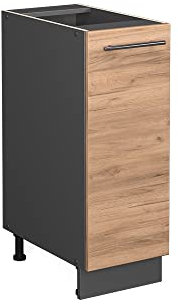 Vicco Apothekerschrank Fame-Line, Goldkraft Eiche/Anthrazit, 30 cm ohne Arbeitsplatte