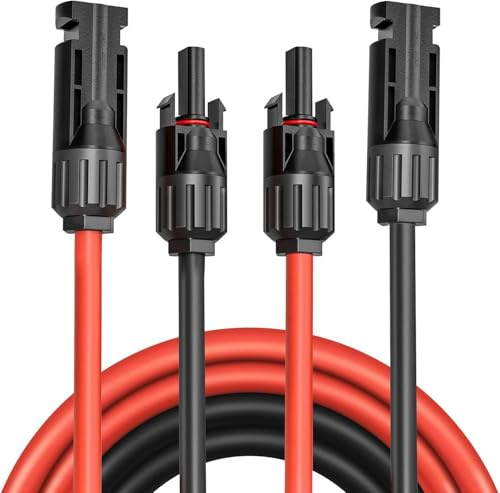 Solarkabel 6mm² 10m, Solar Verlängerungskabel mit IP68 Wasserdicht Solarstecker,1500V PV Kabel Verlängerung für Photovoltaik Solaranlagen,Wohnmobile (6mm2)