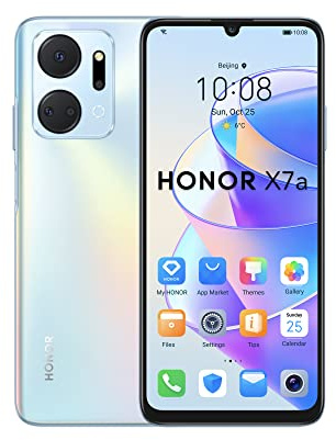 HONOR X7a Téléphone mobile déverrouillé, écran Fullview 6,74 pouces, 90 Hz, caméra Quad 50 MP avec batterie 5330 mAh, 4 Go+128 Go, Android 12 Titanium Silver