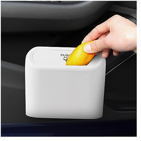 CGEAMDY Pattumiera Portatile Multifunzione con Coperchio, Cestino Impermeabile per Auto, Ufficio, Casa (Bianco)