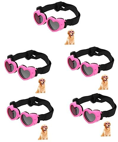 POPETPOP 5stücke Hundebrille Für Hunde Und Katzen Uv-Schutz Winddicht Faltbare Sonnenbrille Für Haustiere Stylisches Accessoire Für Partys Und Für Outdoor-aktivitäten