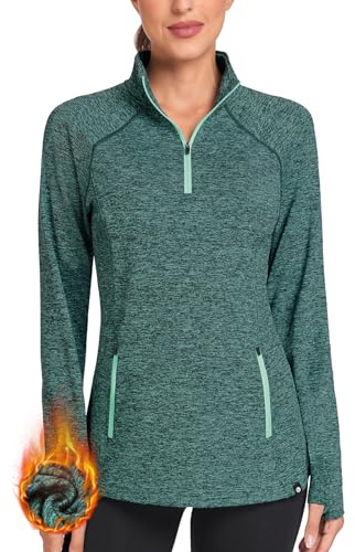 Soneven Damen Fleecepullover Stehkragen Hoodie Mit 1/4 Zip Pullover Sweatshirt Langarmshirt Oberteile Pulli für Herbst Winter