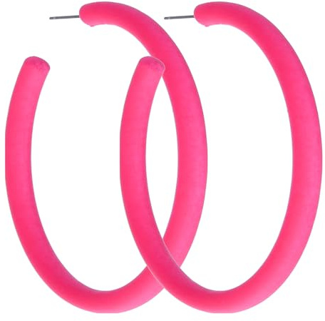 Orecchini da donna colorati grandi orecchini a cerchio vintage al neon anni '80 orecchini da donna in acrilico aperto alla moda orecchini rotondi per accessori per feste anni '80 anni '90
