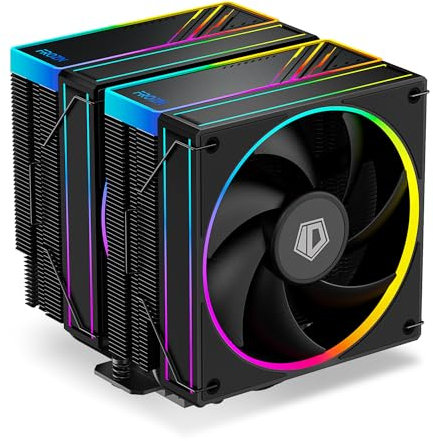 ID-COOLING FROZN A620 ARGB - Dissipatore per CPU ad Aria Dual-Tower Nero, Altezza 154mm, con Illuminazione ARGB, 6×Ф6mm Heatpipes, Dual Ventole FDB 120x120x25mm, Compatibile con Intel e AMD