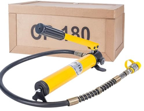 WYWL 8500 Psi Handpumpe mit Manometer – zuverlässige und effiziente Hydraulikwerkzeuge – CP-180 manuelle Hydraulikpumpe, tragbare einfachwirkende 400 cc – perfekt für separate Werkzeuge