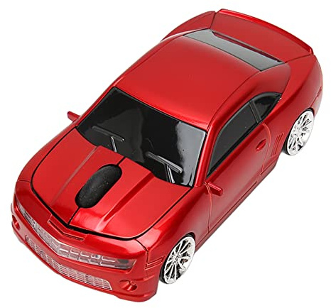 Diyeeni Souris de Voiture sans Fil, 2,4 GHz en Forme de Voiture de Course, Souris Optique 1600 DPI avec Récepteur USB pour PC, Ordinateur Portable, Ordinateur Portable, avec Phares LED,