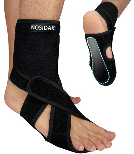 NOSIDAK AFO Foot Drop Brace for Walking with Shoes, Plantar Fasciitis Night Splint, Ankle Brace, Drop Foot Brace for Sleeping, Ankle Foot Orthosis for Stroke Recovery, MS, TBI, ALS, Fracture - Right