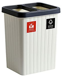 JECCIE Kitchen Trash Can Garbage Sorting Bin Rectangular Trash Bin 2 Trash Bins Integrated Trash Bin Recycling Waste Paper Basket Bathroom Trash Can (Color : B)