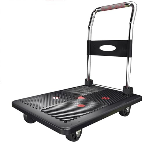 MINGYIHUI Plattformwagen Transportwagen, klappbar, 100 kg Tragkraft, Beschichtung und gummierter Kantenschutz, transporthilfe mit Rollen und Antirutschfunktion Sackkarren(Size:90 * 60)