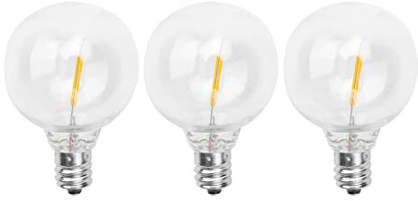 Sweetness 3 StüCk G40 LED GlüHbirnen, E12 Schraube Sockel Bruchsichere LED Globe GlüHbirnen für Solar Lichter Ketten Warm Weiß