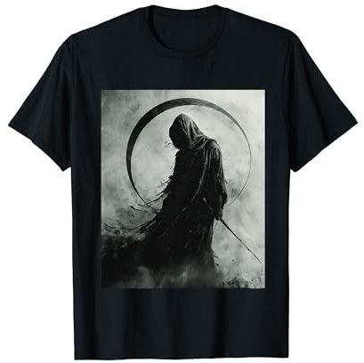 Mythischer Sensenmann Silhouette vorm Mond T-Shirt