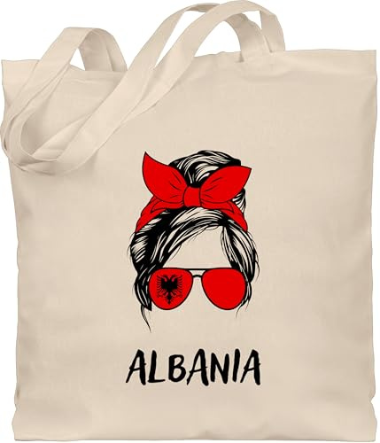 Shirtracer - Baumwolltasche - Fußball EM WM - Taschen - Cooles Albanien Motiv Albania Style Shqipëria