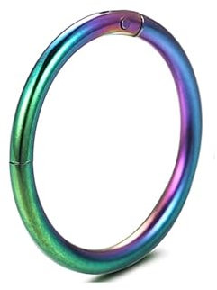 Tolldek Edelstahl Ring Piercing Nase 1er, 1.6mm Hoop 1.6X12MM Nasenstecker Bunt, Ring Tragus, Ohr Piercing Köperschmuck für Damen