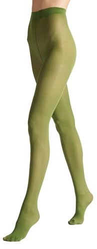 VENEZIANA NUOVA Satinelle 40 DEN Collant Colorati Donna - Microfibra - Opachi E Resistenti - Eleganti - Adatti Per Ogni Occasione - Calze Comode E Morbide - Alta Qualità - Verde - M