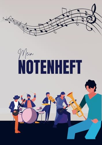 Mein Notenheft - DIN A4 - 100 Seiten - Musikunterricht - Schule - Große Lineatur - Klavierauszug - music book - Notenblock - Orchester: DIN A4 - 100 ... - music book - Notenblock - Orchester