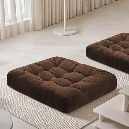 FlyGulls Meditation Floor Pillow 22×22 Inch 2 Pack Large Floor Cushions for Adults Square Tufted Corduroy Floor Pillows for Yoga Living Tatami Room Coffee