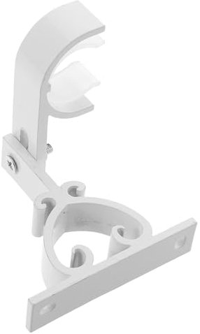 Amosfun Soporte de Barra de Cortina Soporte Robusto y Ajuste Estable de Aleación de Aluminio Blanco para Montaje en Pared o Techo, Adecuado para Cortinas Modernas