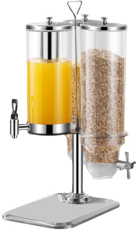 SanzIa Rotary Drinks & Cereal Dispenser, 2 in 1 Self-Serve Beverage and Dry Food Storage Machine for Buffets, Restaurants, and Home Use