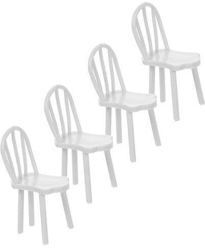 TOYANDONA Set di 4 sedie in PVC in miniatura mobili per la casa delle bambole decorative classiche accessori per modellini e artigianato 1/25 mini mobili per la decorazione della casa
