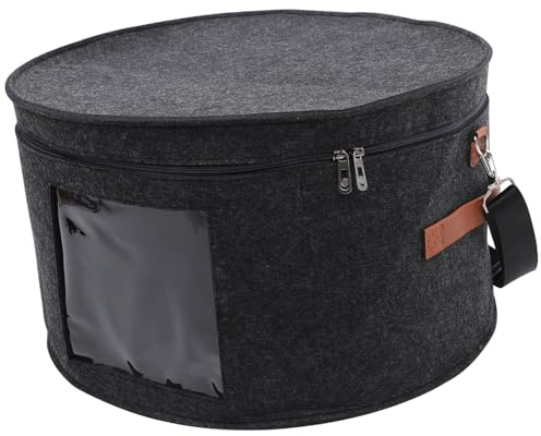 PRETYZOOM Organizador de Sombreros Redondo de Fieltro Resistente para Hombres y Mujeres, Caja de Almacenamiento Portátil Diseño Simple para Viajar